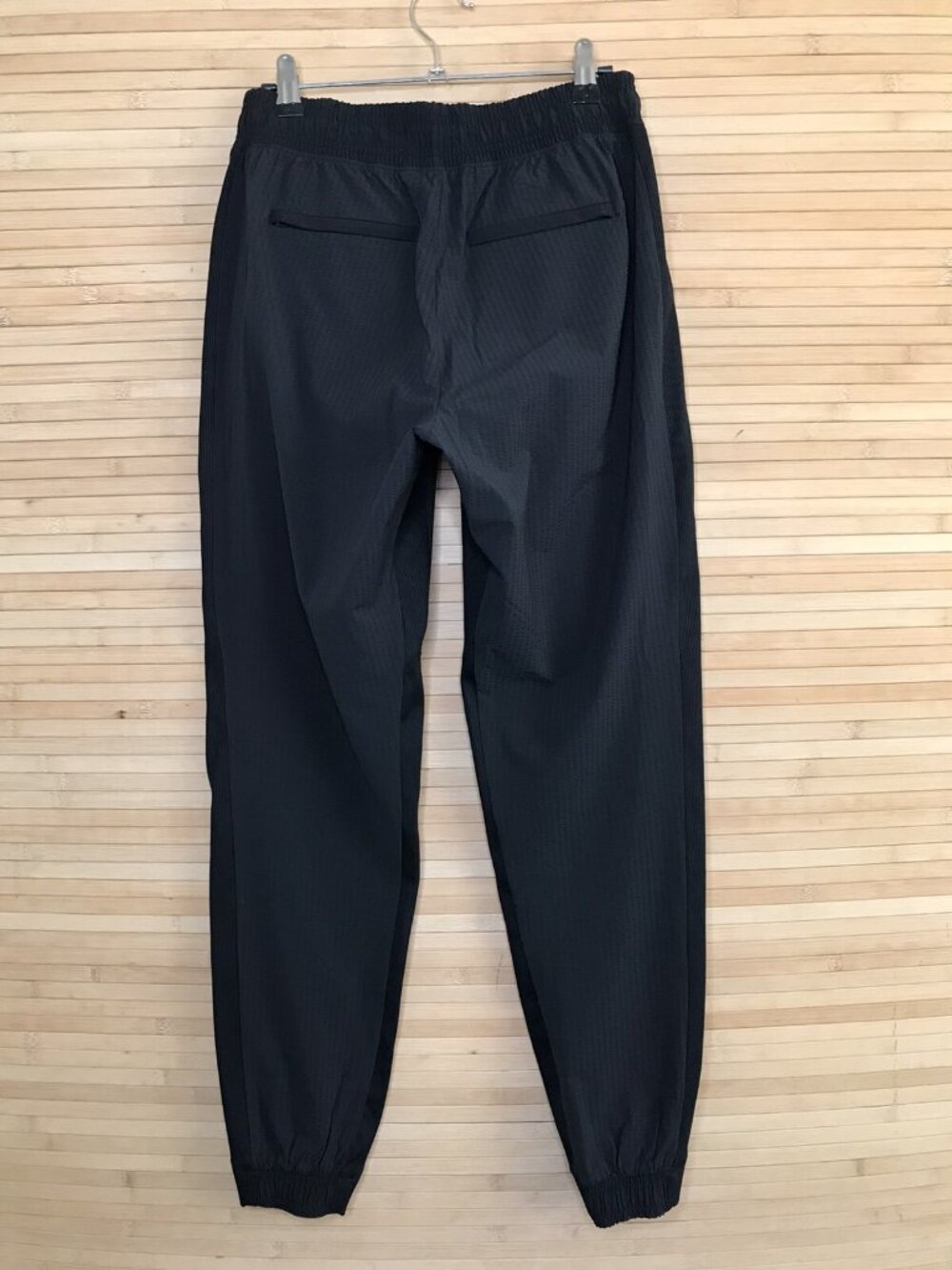 Athleta Black Textured Brooklyn Joggers Pants Side Stripe Elastic Waist Stripe 2 - Picture 4 of 8